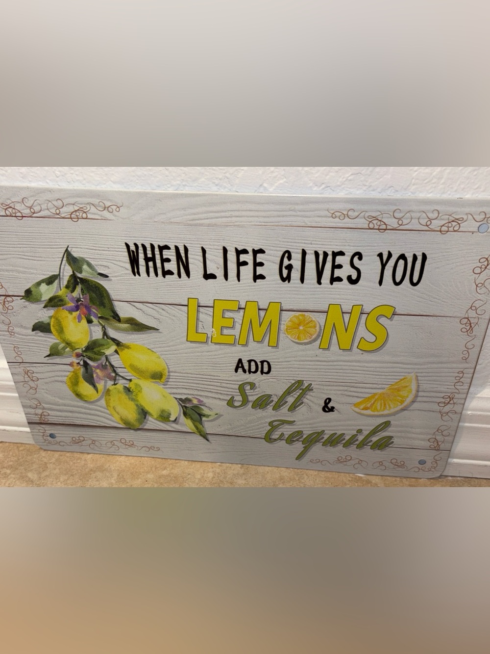 When Life Gives You Lemons Metal Wall Sign - Yellow Lemon Print